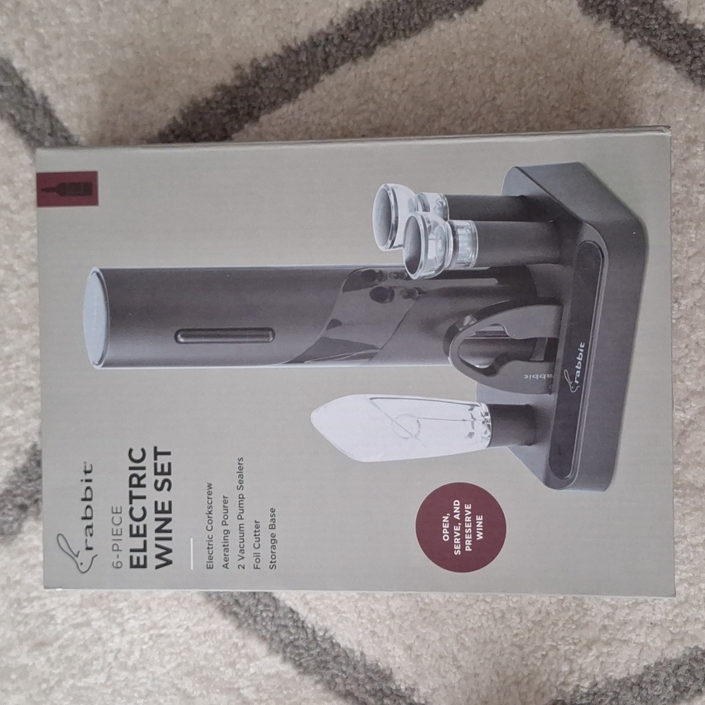 NEW RABBIT 6 Piece Electric Wine Openr Set